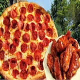 LARGE 1 TOPPING PIZZA & 12 WINGS